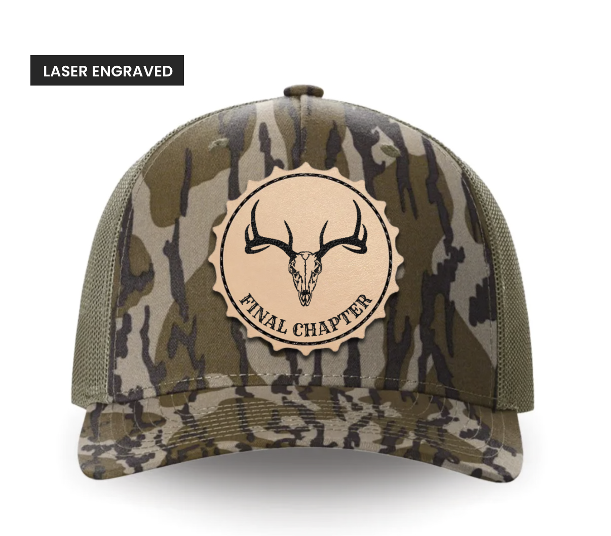112PFP-LP Richardson Leather Patch Pattern Trucker Cap